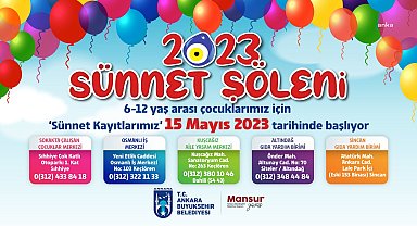 ANKARA BÜYÜKŞEHİR'İN ‘TOPLU SÜNNET ŞÖLENİ’ İÇİN KAYITLAR BAŞLIYOR