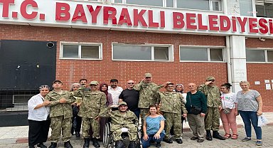 Bayraklı Belediyesi'nin engelli kursiyerleri askerlik sevinci yaşadı