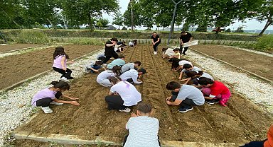 Efes Selçuklu'da çocuklar fideleri toprakla buluşturdu