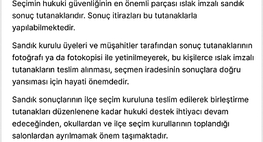 İstanbul Barosu, avukatlara okullardan ve ilçe seçim kurullarının toplandığı salonlardan ayrılmamaları çağrısında bulundu