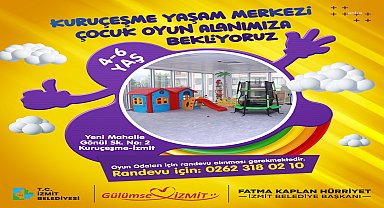 Kuruçeşme Yaşam Merkezi Çocuk Alanı, İzmitlilere hizmet vermeye başlıyor