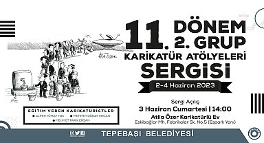 Tepebaşı'nda çocuk karikatüristlerin eserleri görücüye çıkıyor