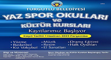 Turgutlu Belediyesi Yaz Spor Okulları ve Kültür Kursları başlıyor