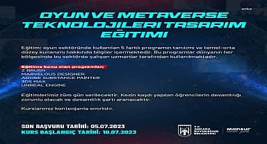 Ankara Büyükşehir Belediyesi'nden 'Oyun ve Metaverse Teknolojileri Tasarım Eğitimi'