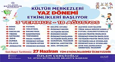 Aydın Büyükşehir Belediyesi'nden yaz kursları