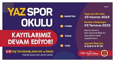 Bilecik Belediyesi yaz spor okulları kayıtları için son gün 23 Haziran