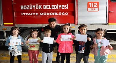 Bozüyüklü anaokulu öğrencileri, yangın eğitimi aldı 