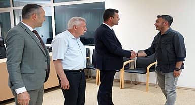 Çorlu Belediye Başkanı Sarıkurt, personelle bayramlaştı