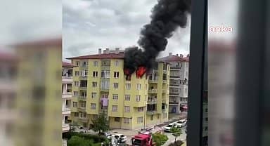 Çorum'da 5 katlı binada yangın çıktı. 6 kişi ve 2 kedi dumandan etkilendi
