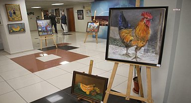 Kartal Belediyesi Soğanlık Kültür Merkezi'nde, resme gönül veren kursiyerlerin karma sergisi açıldı