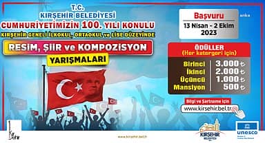 Kırşehir belediyesi'nin resim, şiir ve kompozisyon yarışması için başvurular devam ediyor