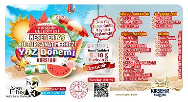 Kırşehir'de yaz dönemi kurs kayıtları başlıyor