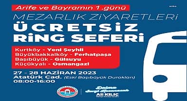 Maltepe Belediyesi'nden Arife Günü ve bayramın ilk gününde mezarlıklara ücretsiz ulaşım hizmeti