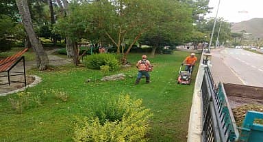 Marmaris'in yeşil alanlarında peyzaj çalışması 