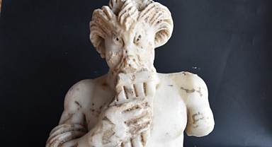 Saraçhane Arkeoloji Parkı’ndaki kazı çalışmalarda tanrı ‘Pan’ heykeli bulundu