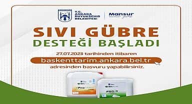 Başkentli çiftçiler için sıvı gübre desteği başvuru süreci başladı