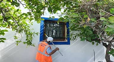 Bitez sokakları mavi ve beyaza bürünüyor 