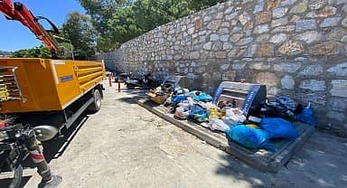 Bodrum Belediyesi, bayram haftasında yaklaşık 6 bin 500 ton atık topladı