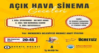 Menderes'te yazlık sinema günleri başlıyor