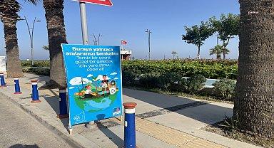 Narlıdere'de çevre duyarlılığı yaratmak için afişler hazırlandı: "temiz bir çevre için yere atma, çöpe at"