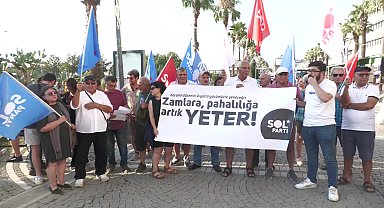 SOL Parti İzmir'de zamları protesto etti: "Geceden sabaha eriyen maaşlar, hayat pahalılığı ve yeni vergilerle hayat artık yaşanamaz duruma geliyor"
