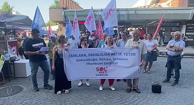 Sol Parti Samsun il örgütü, zamları ve hayat pahalılığını protesto etti: "emekçiler, emekliler ve halk açlık sınırının altında yaşamaya mahkum edilmektedir"