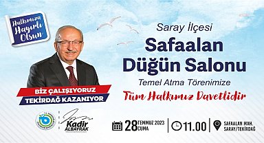 Tekirdağ Büyükşehir, Saray'da Safaalan Düğün Salonu'nun temelini atıyor