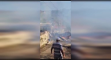 Artvin'de çıkan yangında 5 ev, 2 ahır ve samanlık kullanılamaz hale geldi