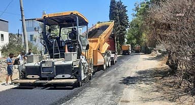 Bodrum Turgutreis'te sıcak asfalt çalışması başladı