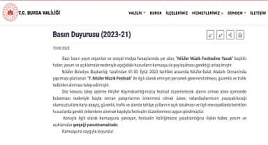 Bursa Valiliği, kamp ve alkol yasağı kararına değinmeden Nilüfer Müzik Festivali'nin yasaklanmadığını açıkladı… Belediyeye gönderilen yazıda yasakların sıralandığı görüldü