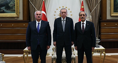 Cumhurbaşkanı Erdoğan, Yargıtay Başkanı Akarca ve Yargıtay Cumhuriyet Başsavcısı Şahin ile görüştü