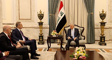 Dışişleri Bakanı Hakan Fidan, Irak Cumhurbaşkanı Abdullatif Reşit ile Bağdat’ta görüştü
