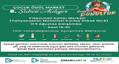 İzmit'te Yahya Kaptan Mahallesi'ne Çocuk Ödül Market açılıyor