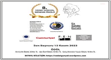 Kartal Belediyesi'nin "Vedat Günyol" 8. deneme ödülü yarışması' için başvurular başladı