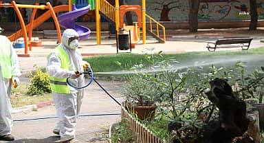 Kartal'ın parklarında halk ve çevre sağlığı için ilaçlama devam ediyor