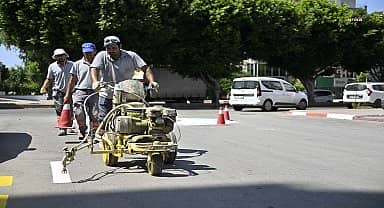 Muratpaşa'nın yol çizgileri yenileniyor