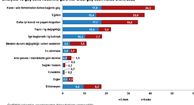 TÜİK: 2022’de 2 milyon 791 bin 156 kişi iller arasında göç etti