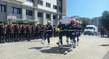 Uyuşturucu çetelerine yönelik operasyonda şehit olan polis memuru Hakan Telli için tören yapıldı