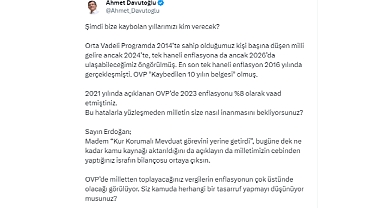 Davutoğlu'ndan Erdoğan'a: 