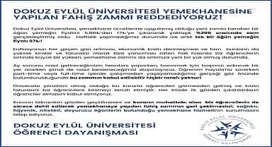 Dokuz Eylül Üniversitesi öğrencilerinden tepki: "Yemekhane zammı da sırtımıza yeni bir yük olmuş durumda"