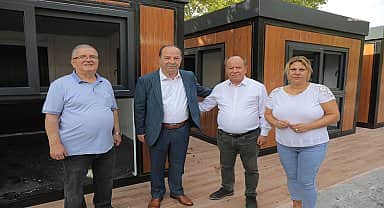 Edirne'de yanan belediye dükkânları yenilendi