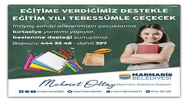 Marmaris Belediyesi bu yıl da öğrencilere kırtasiye ve beslenme desteği verecek