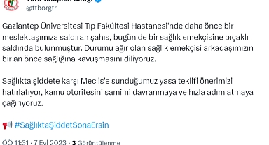 TTB'den sağlık çalışanına yapılan bıçaklı saldırıyla ilgili açıklama