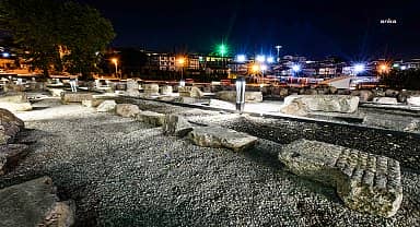 ABB'den tarihi roma tiyatrosu ve arkeopark alanında aydınlatma çalışması