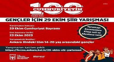 Ankara Büyükşehir'den cumhuriyetin 100. yılına özel şiir yarışması