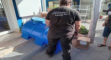 Bodrum Belediyesi'nden vatandaşlara su deposu desteği... 2 bin 300 haneye su verildi