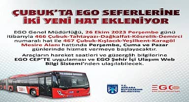 EGO'dan Çubuk'a iki yeni otobüs hattı müjdesi