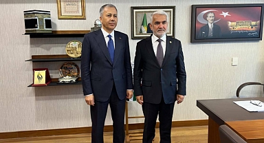 İçişleri Bakanı Yerlikaya, HÜDA PAR Genel Başkanı Yapıcıoğlu'nu Meclis'te ziyaret etti