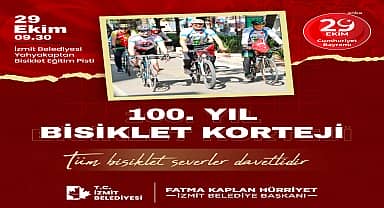 İzmit'te 100. Yıl Cumhuriyet Bisiklet Korteji