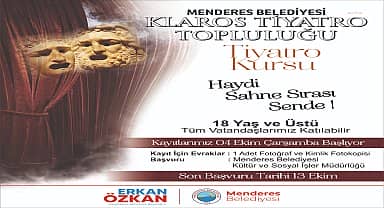 Menderes Belediyesi tiyatro kursu için başvurular başladı